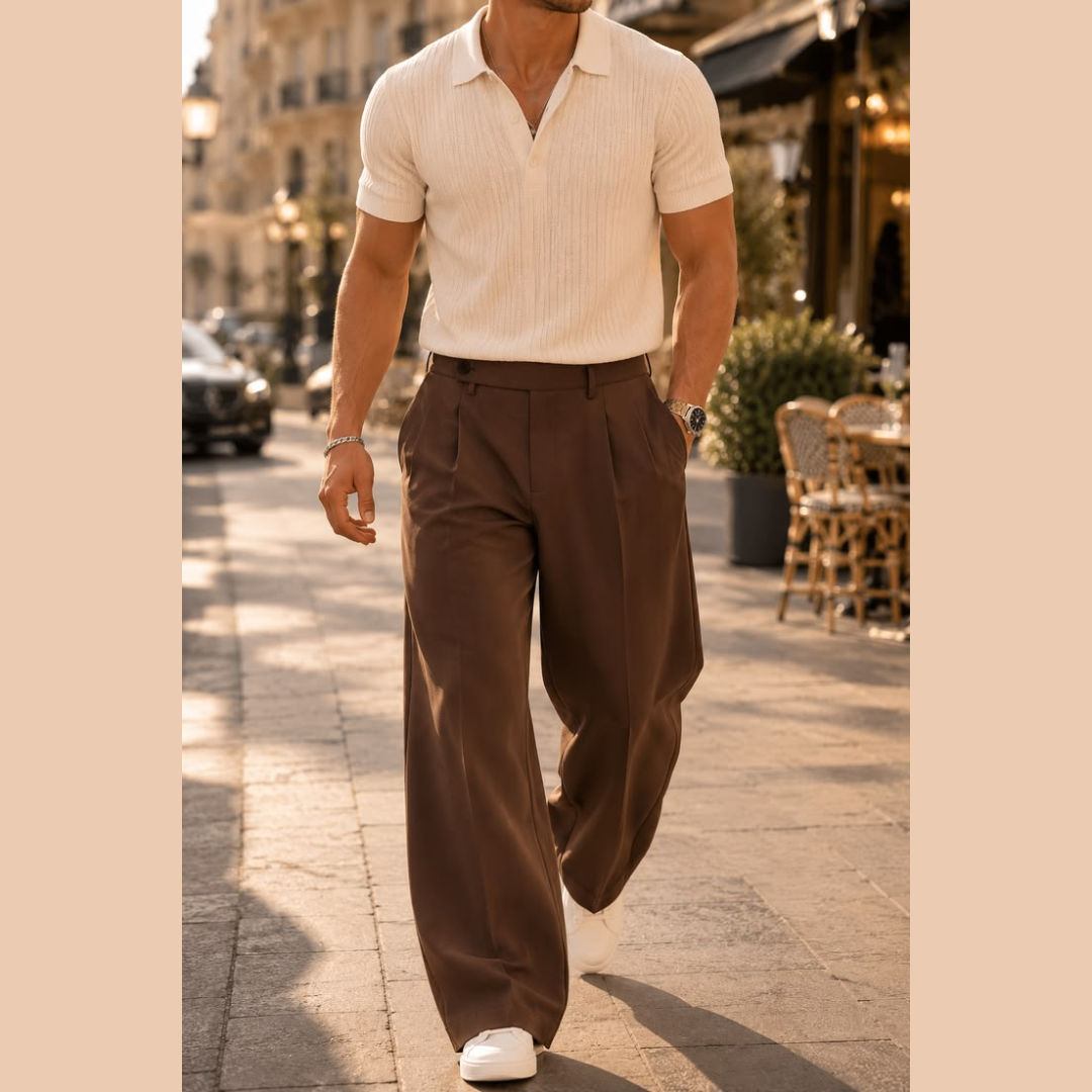 Men’s Black Pleated Formal Trousers