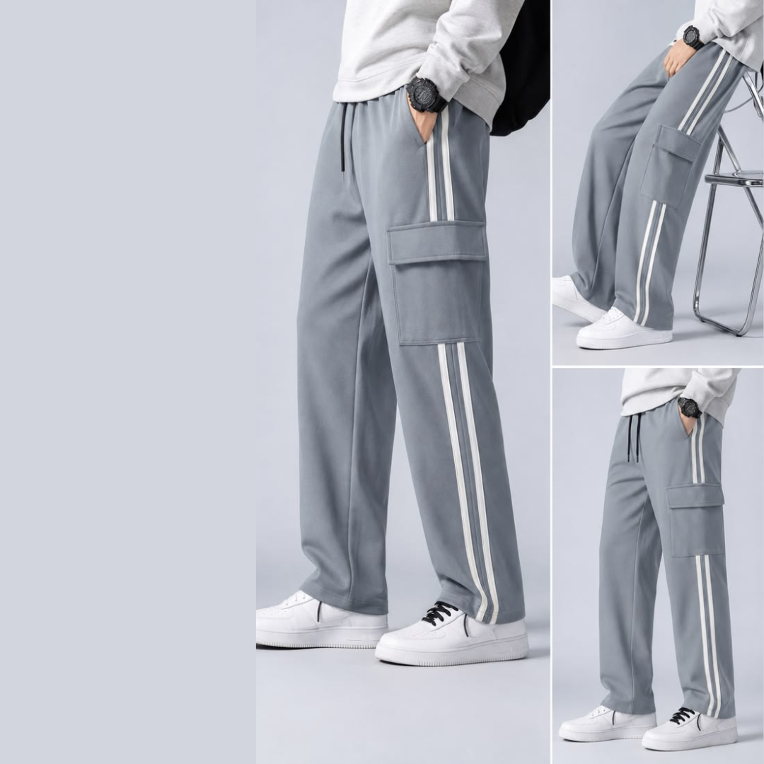 Men’s Grey Side Stripe Cargo Lower
