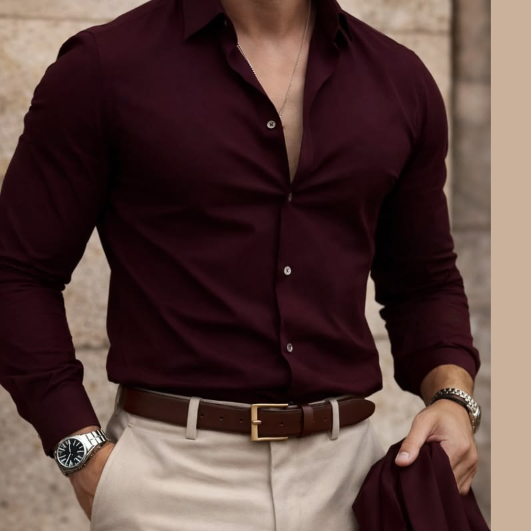 Men’s Maroon Formal Shirt