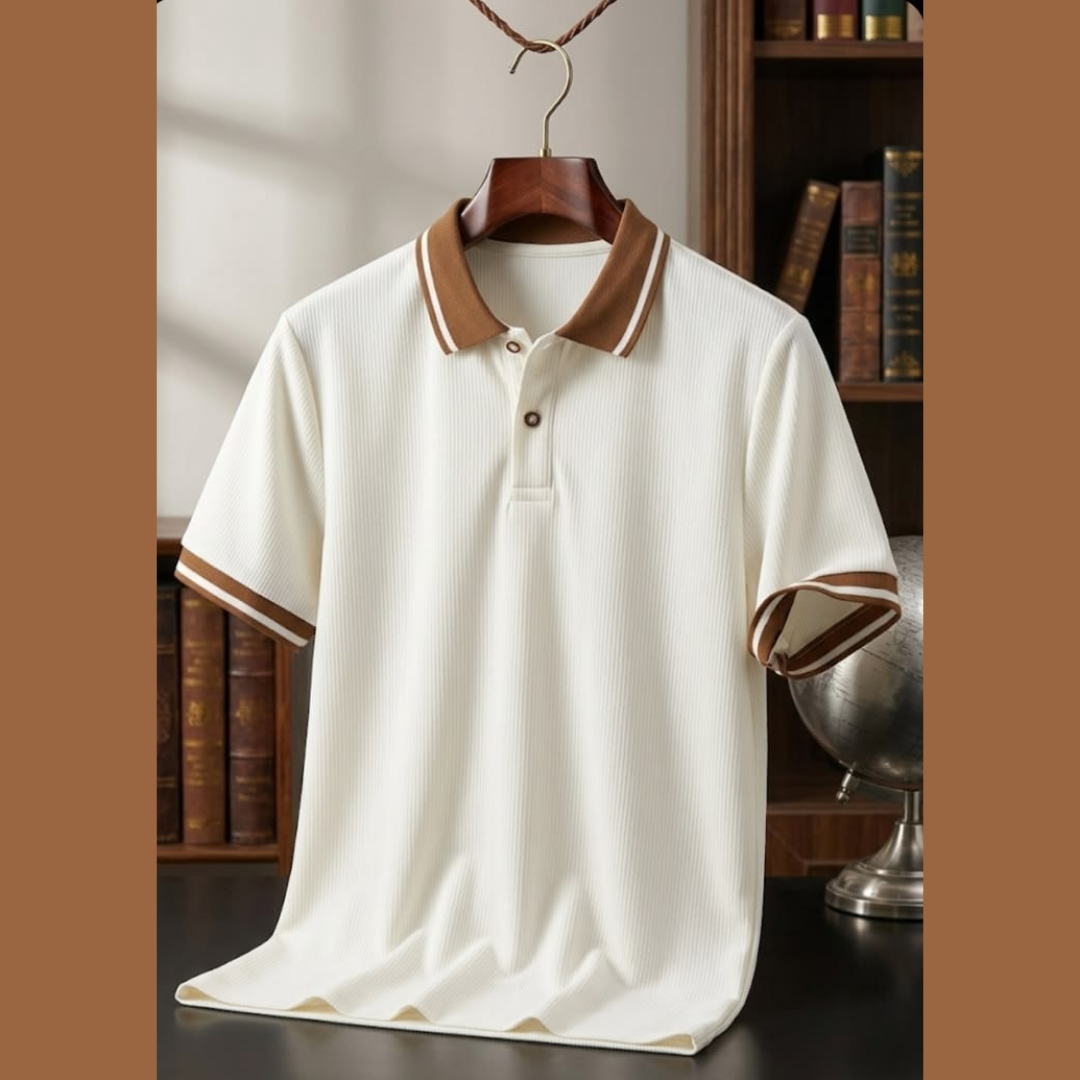 Men’s Ribbed Polo Collar T-Shirt