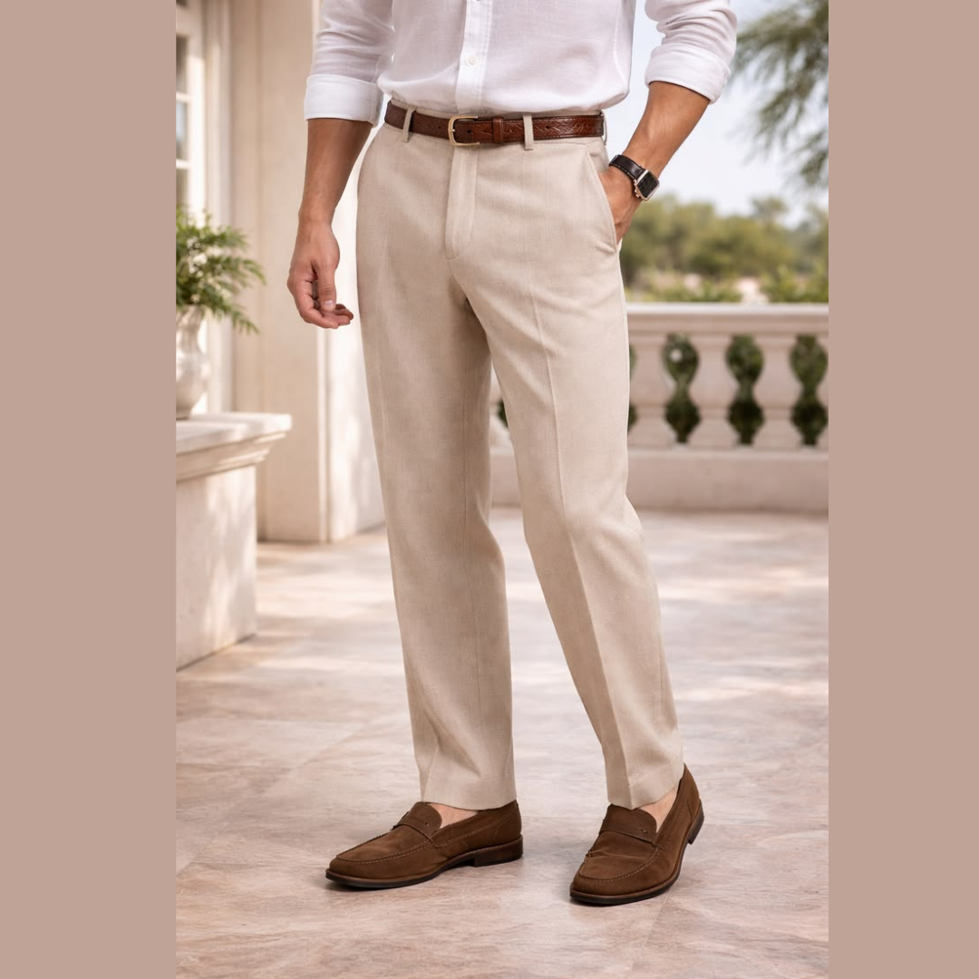 Men’s Beige Formal Pants