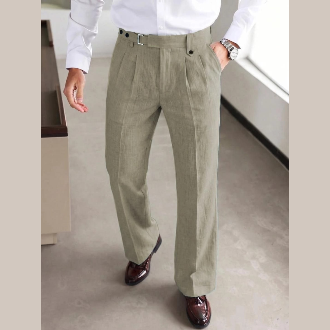 Men’s Light Grey Pleated Formal Trousers