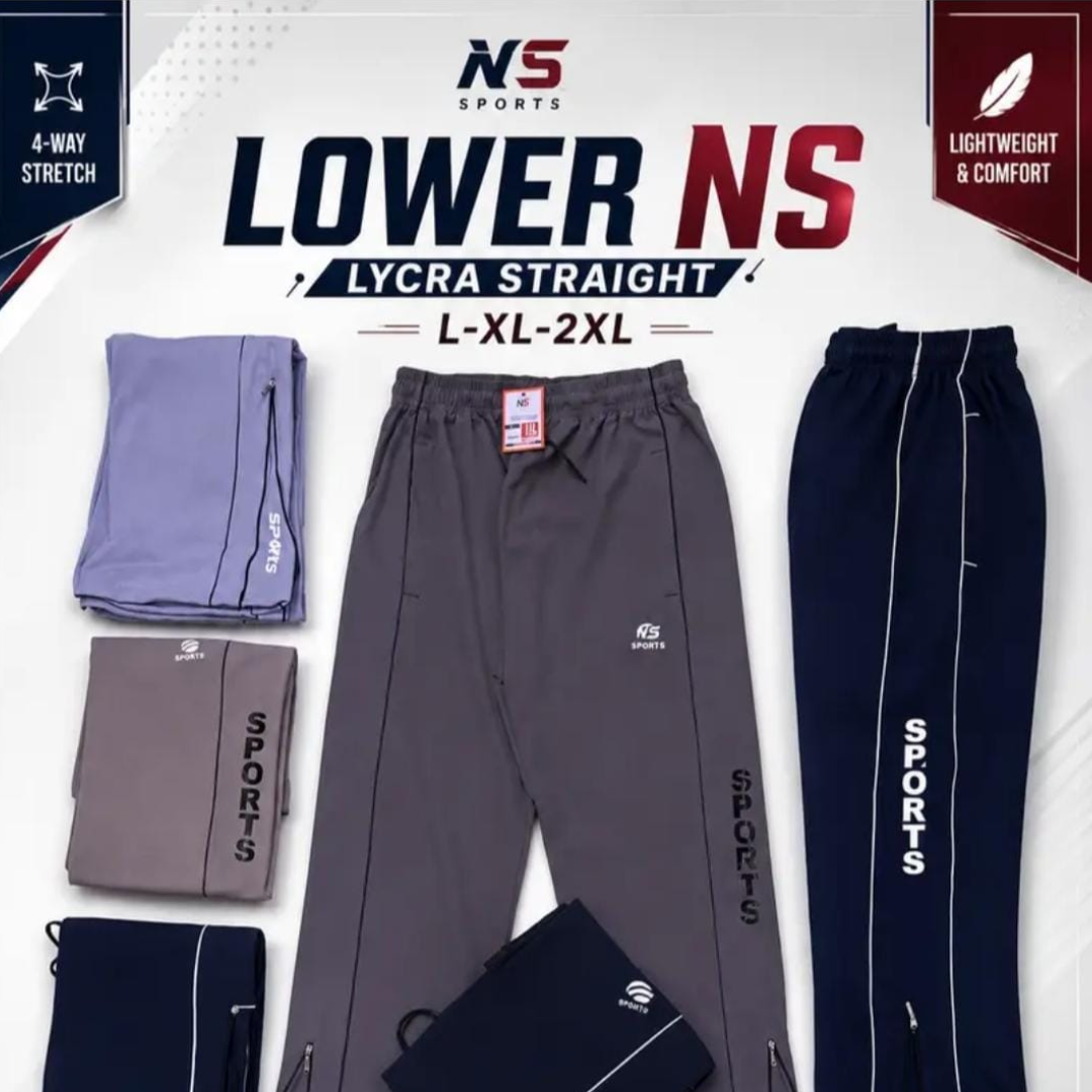 Men’s NS Lycra Straight Lower – Stretchable Sports & Casual Track Pants
